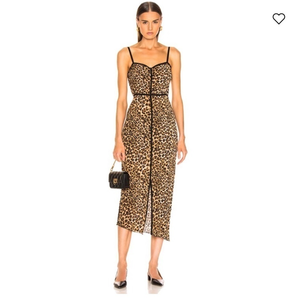 NANUSHKA Abrir leopard print midi dress